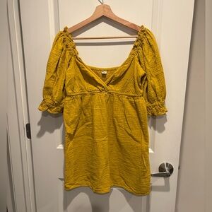 Billabong Mustard Gauze Mini Dress